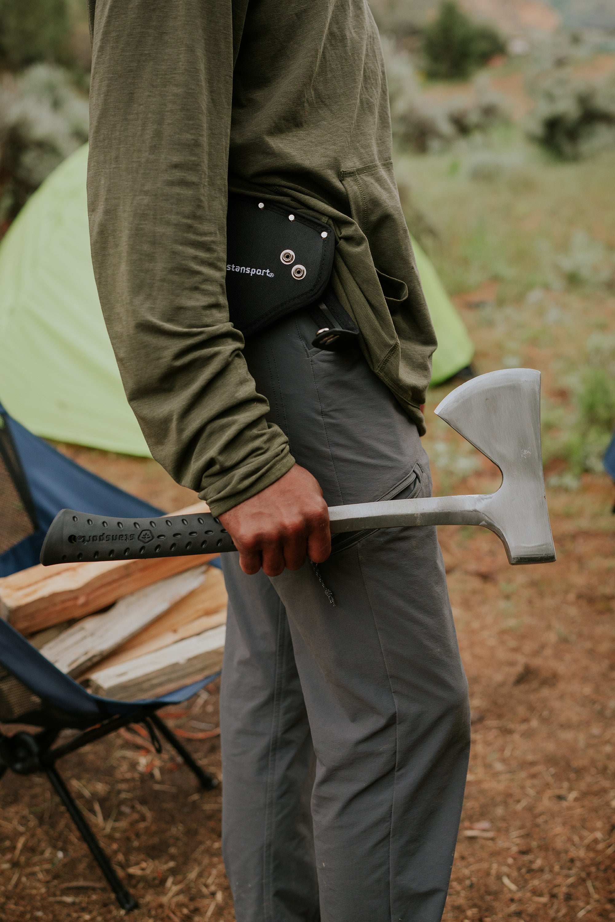 Forged Steel Axe - Rubber Handle - 15 Inch