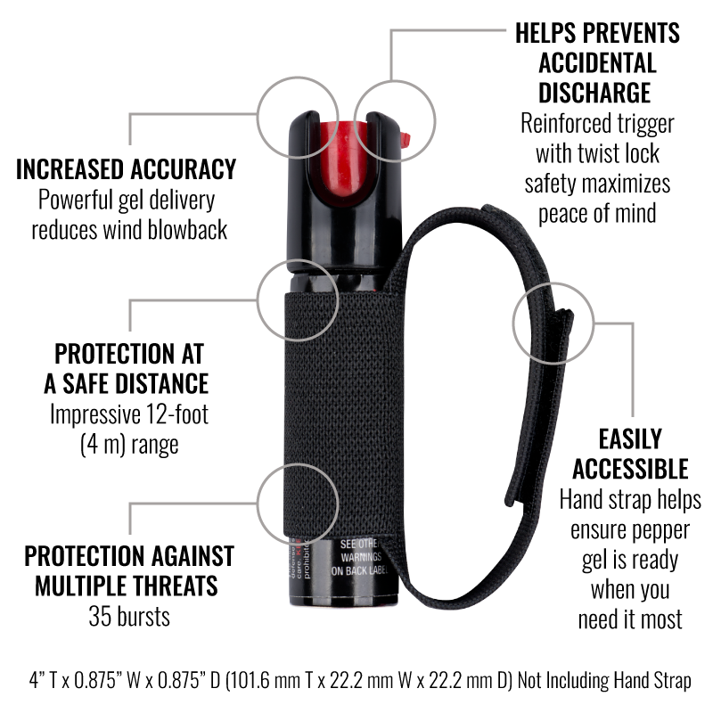 Runner Pepper Gel with Adjustable Hand Strap - Black