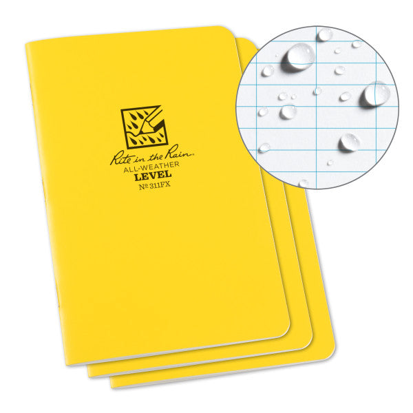Stapled Notebook - Field Flex - Level - Yellow - 3 Pack