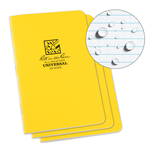 Stapled Notebook - Field Flex - Universal - Yellow - 3 Pack