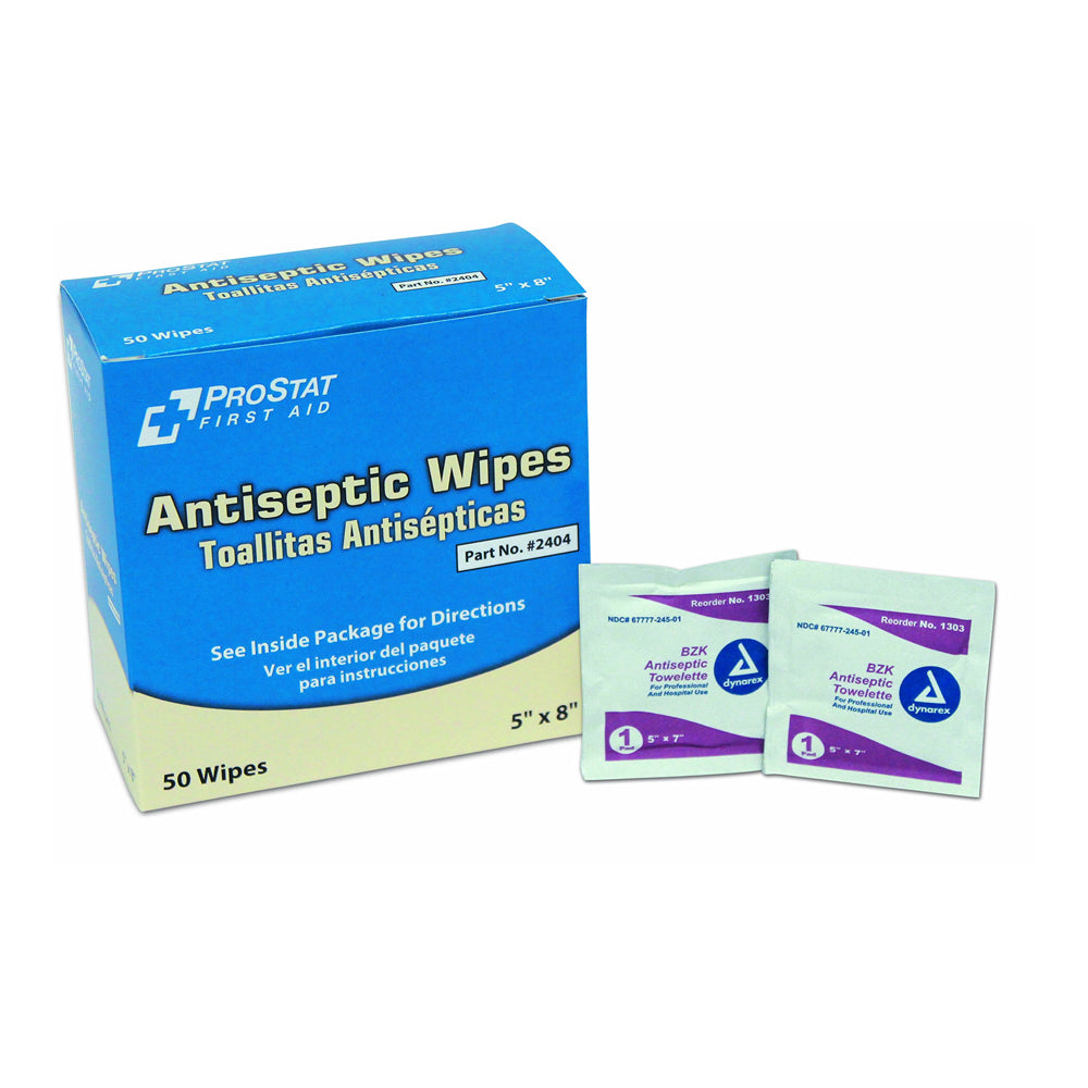 Prostat-ANTISEPTIC WIPES, 50 PER BOX, PROSTAT FIRST AID