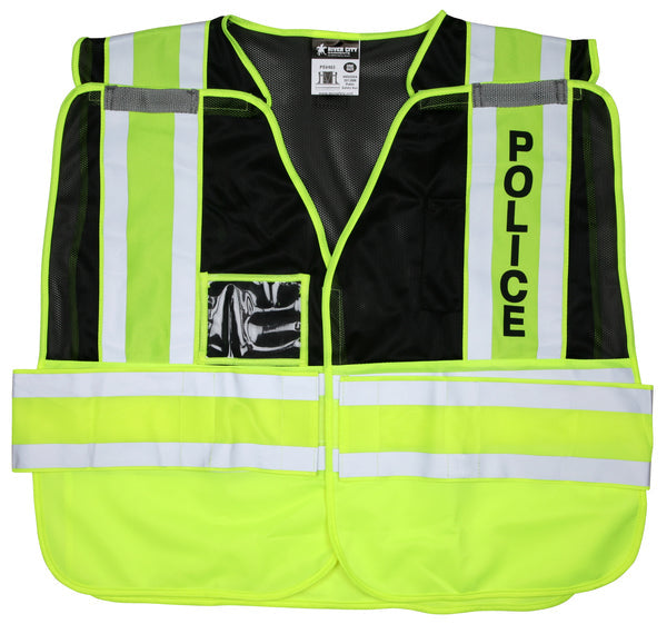 MCR Safety PublicSfty,Vest, Adj,Black,Mesh,Police