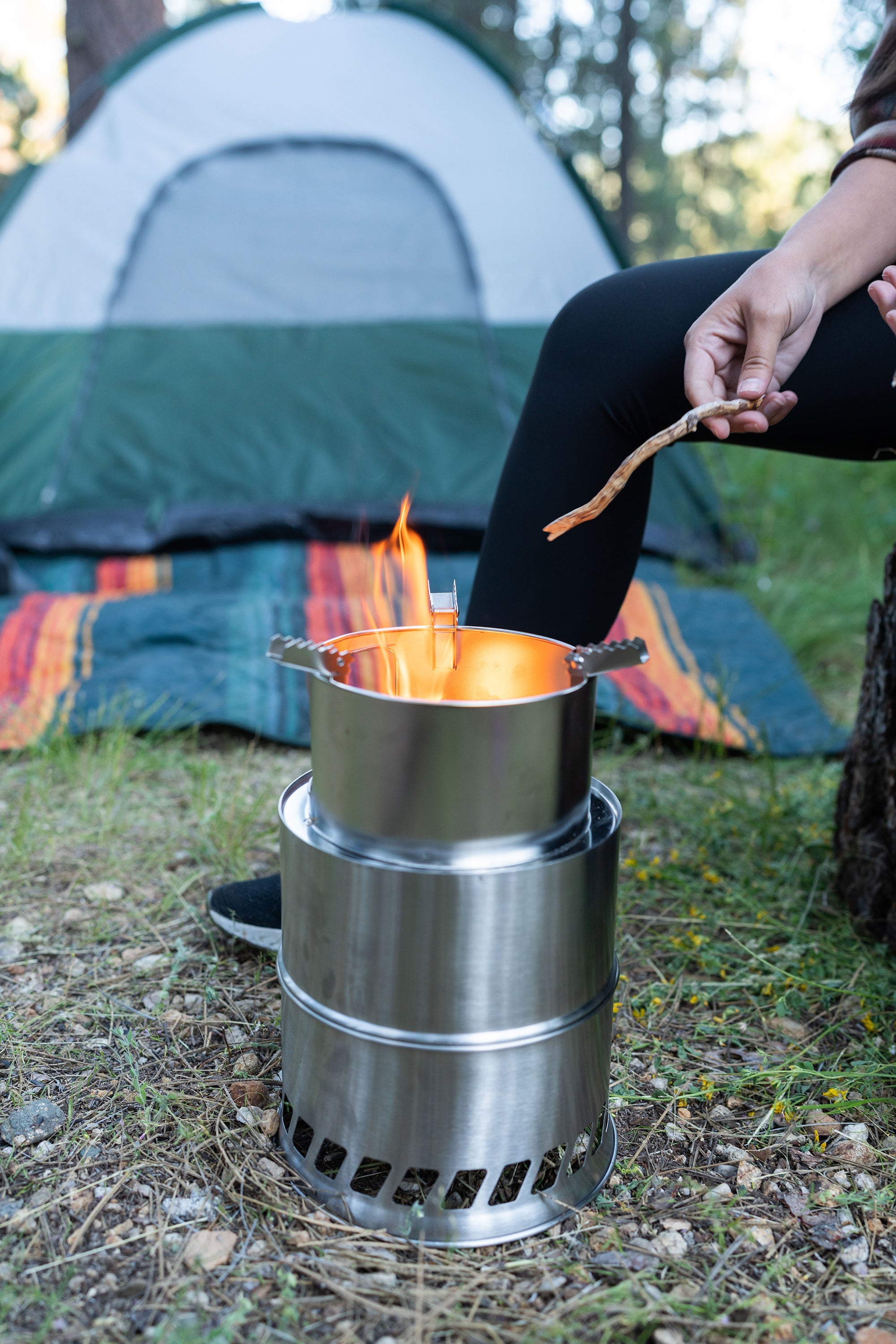 Wood Chip Stove - Stainless Steel - Xtra Large