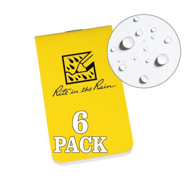 Stapled Notebook - Field Flex - Blank - Yellow - 6 Pack