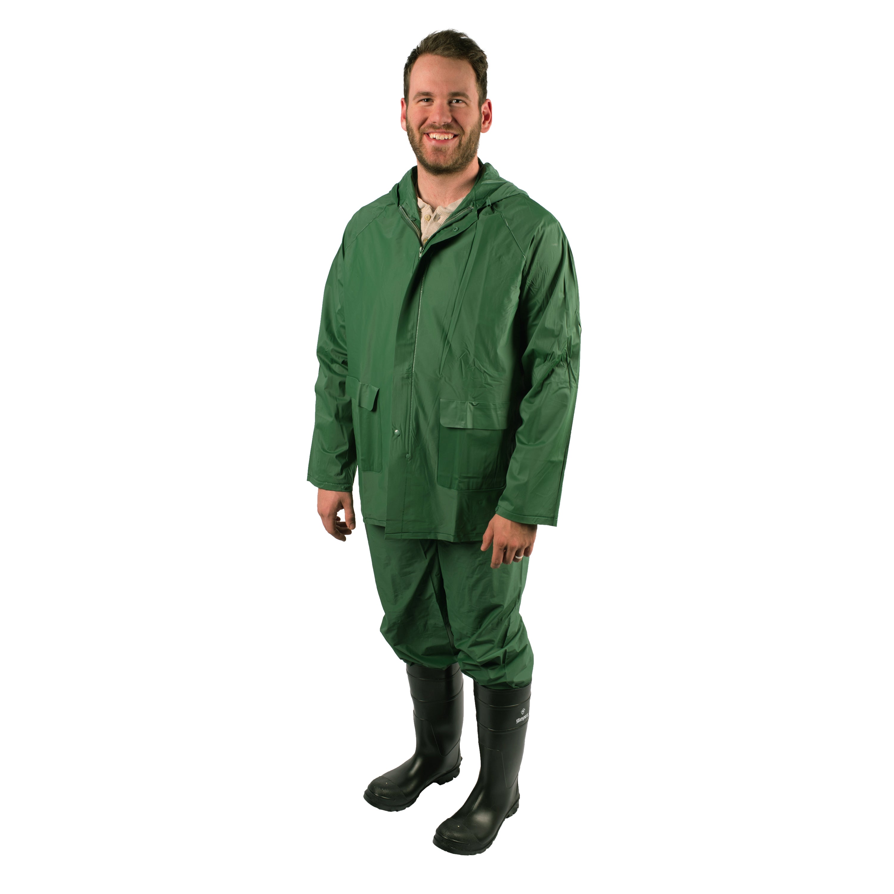 Pvc Rainsuit - Pvc Back - Green - 2Xl