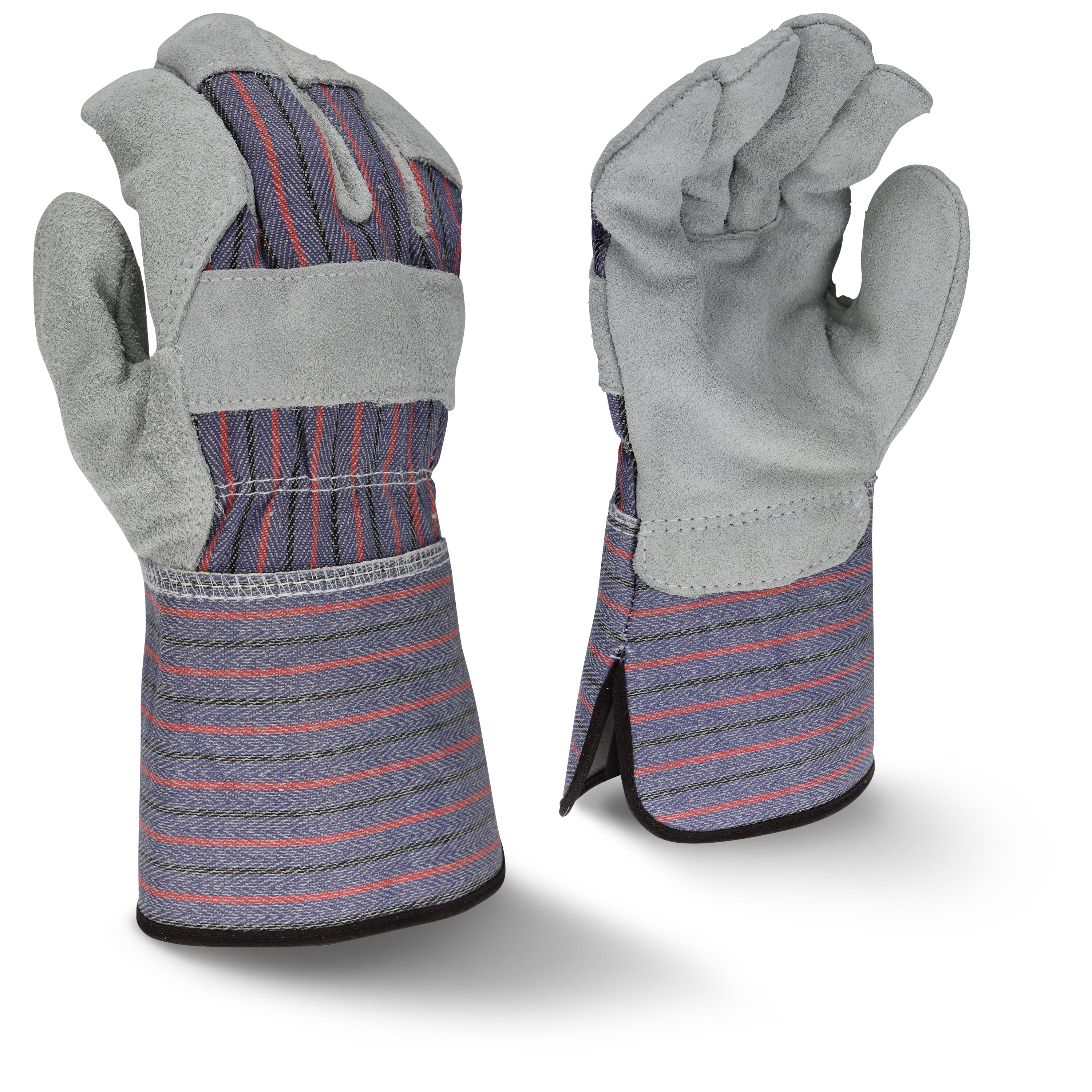 Radians RWG3200G Regular Shoulder Gray Split Cowhide Leather Glove with Gauntlet Cuff - Size L