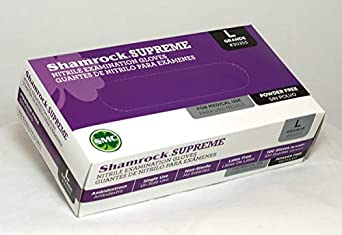 SHAMROCK SUPREME NITRILE POWDER-FREE EXAM GLOVES, BLUE