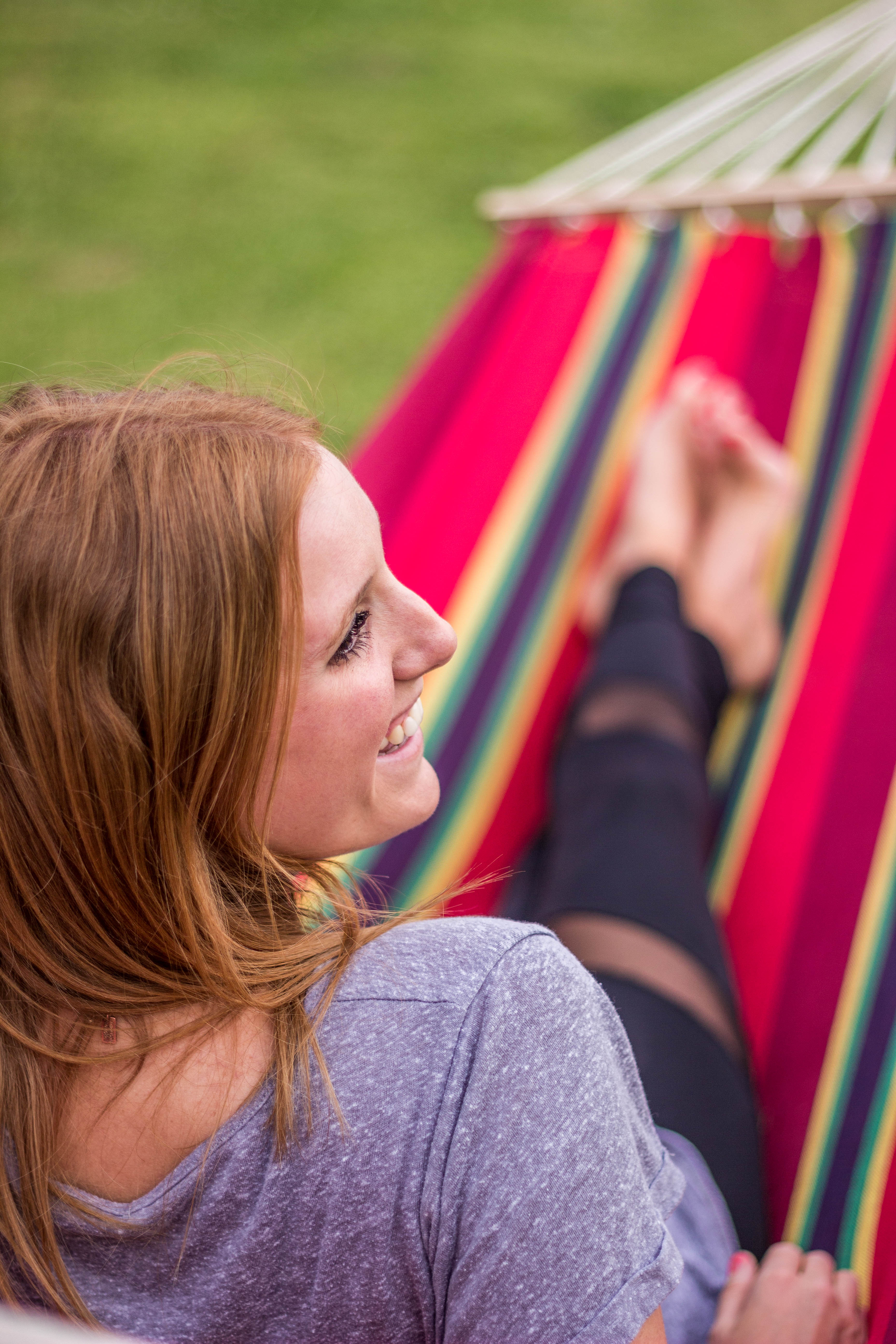 Bahamas Cotton Hammock - Single - Burgundy - 78 In X 37 In