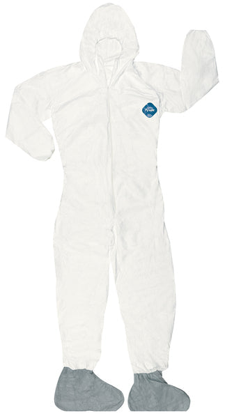 MCR Safety Tyvek Coverall W/ Hood/ Skid-Resist Boot