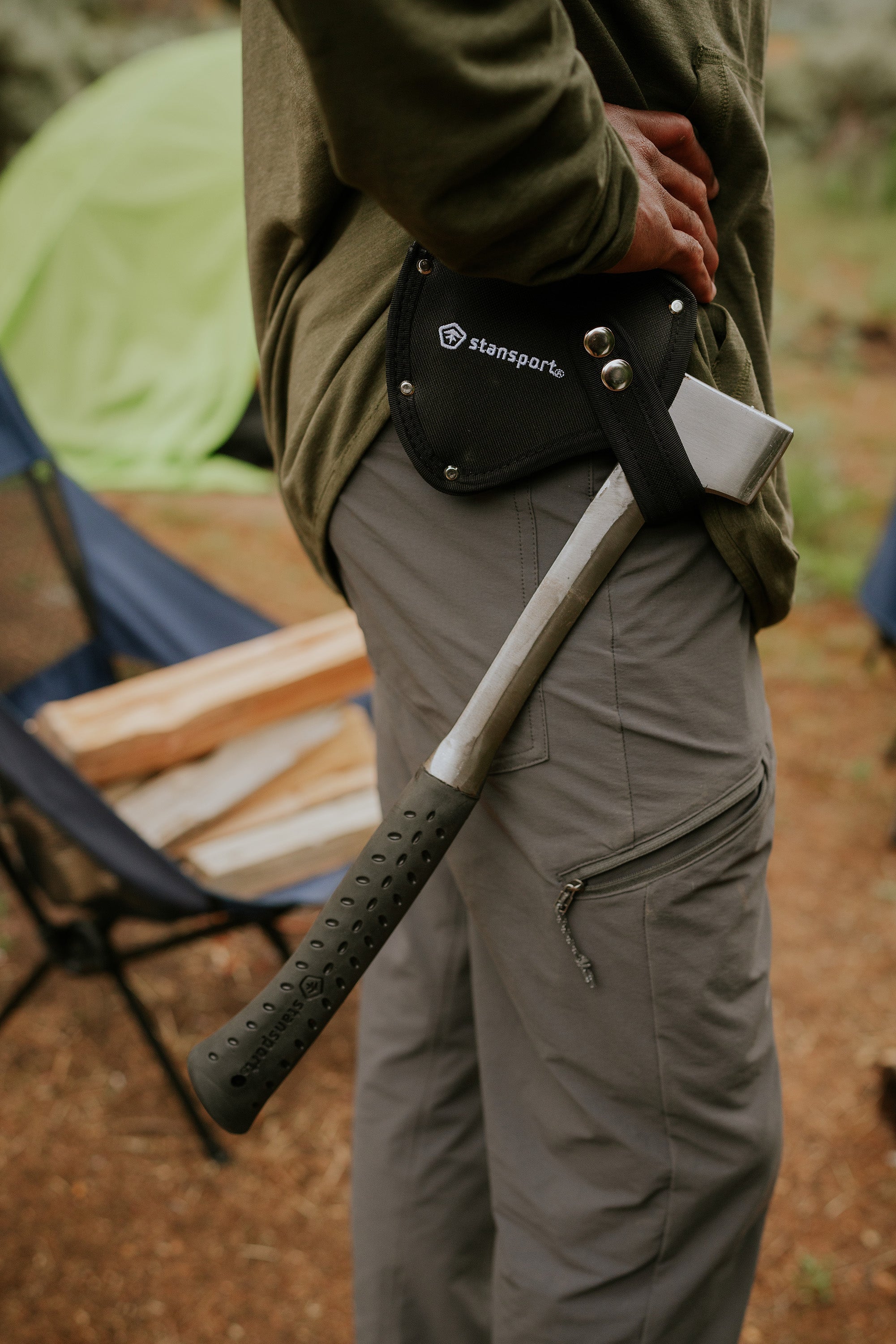 Forged Steel Axe - Rubber Handle - 15 Inch