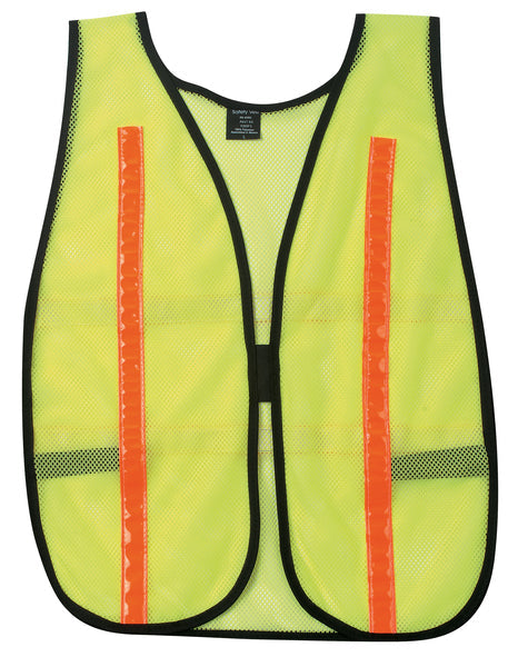 MCR Safety Poly, Mesh Safety Vest, 1 Red/Orange Str
