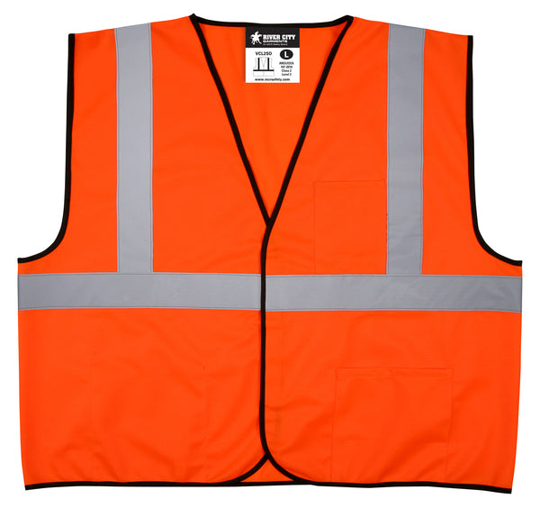 MCR Safety CLASS 2, SOLID, ECONOMY VEST, ORANGE X3