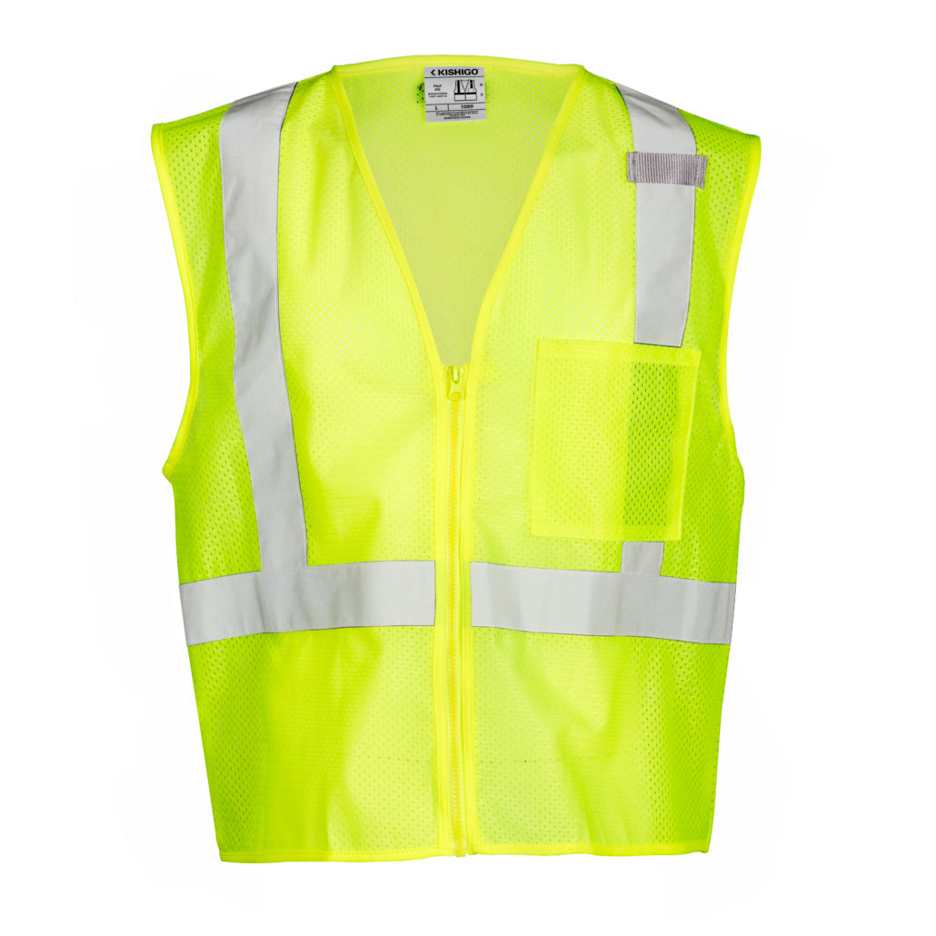 Kishigo Single Pocket Zipper Mesh Vest
