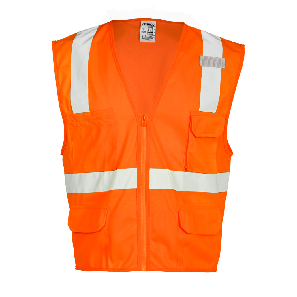 Kishigo 6 Pocket Zipper Solid Vest