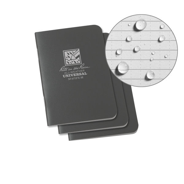 Stapled Mini Notebook - Universal - Gray - 3 Pack
