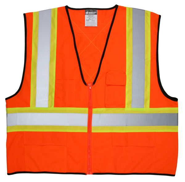 MCR Safety CSA Poly, Oran Vest 4 1/2 Lime/Sil M