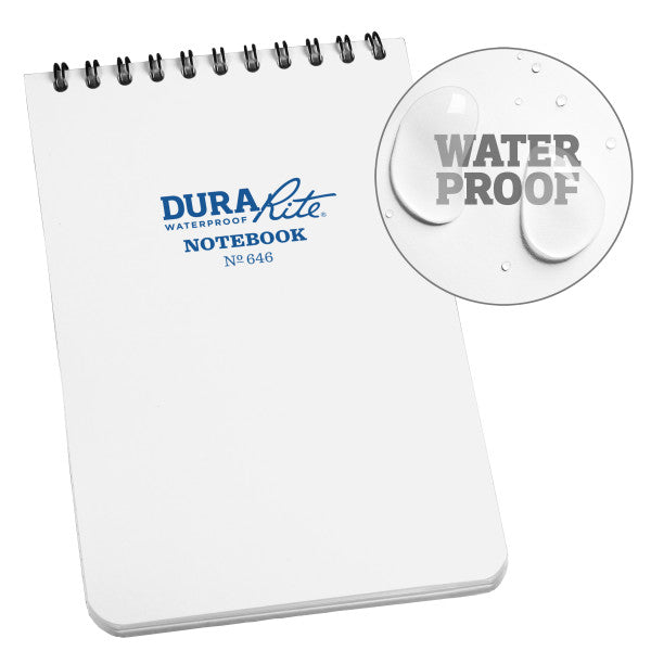 4 X 6 Durarite Notebook - White - Top Spiral