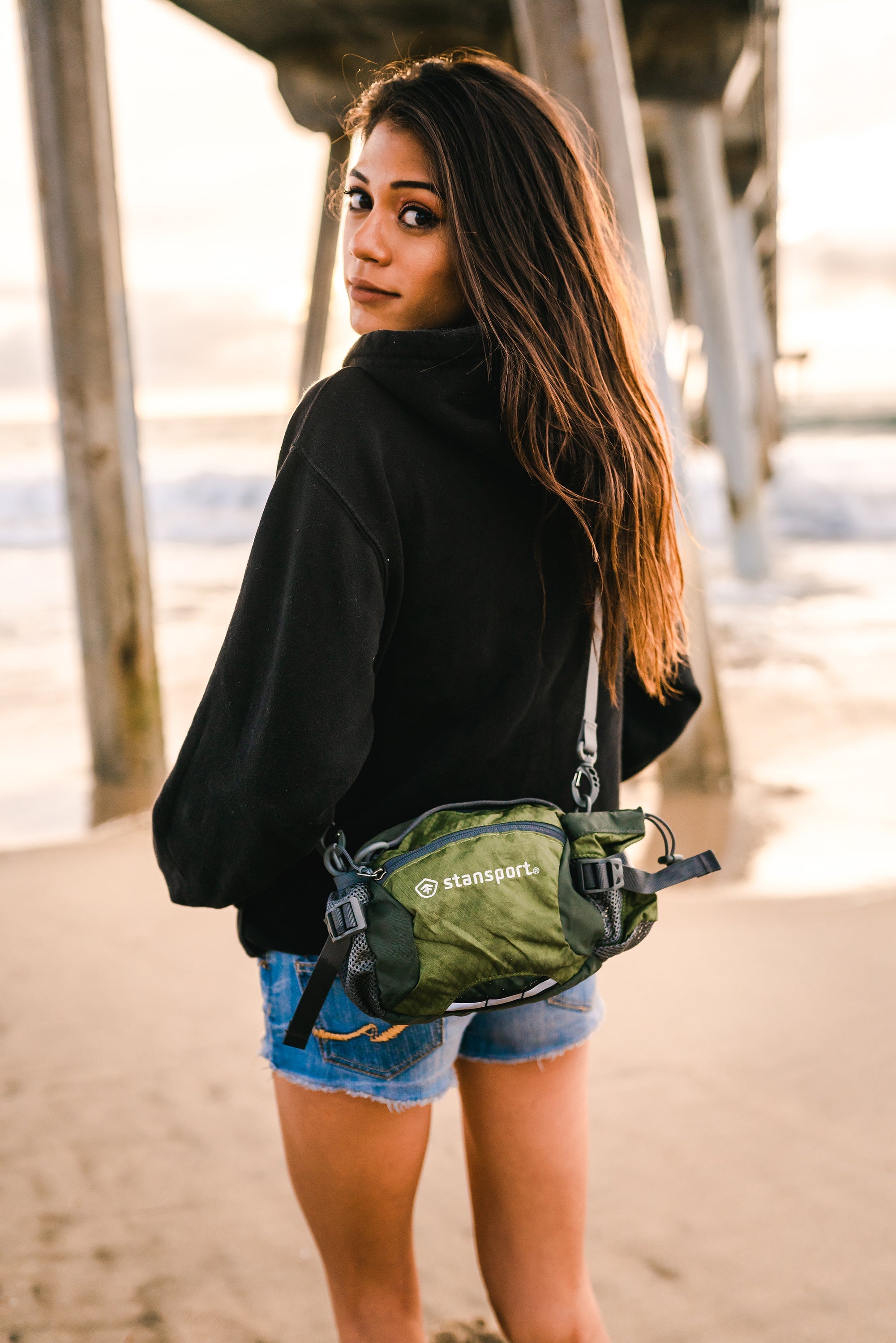 Waist/Shoulder Pack W/Bottle Holder - Olive - 5 Liter