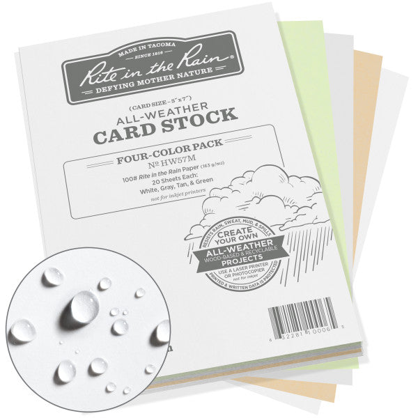 5 X 7 Card Stock - Multi Colored - 20 White, 20 Tan, 20 Green, 20 Gray