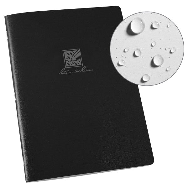 Lg Stapled Notebook - Dot Grid - Black