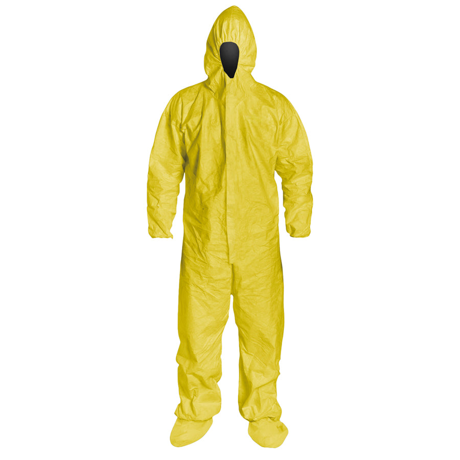 PureGard™ Heavy Weight Yellow Coverall With Attached Hood & Boots - Case