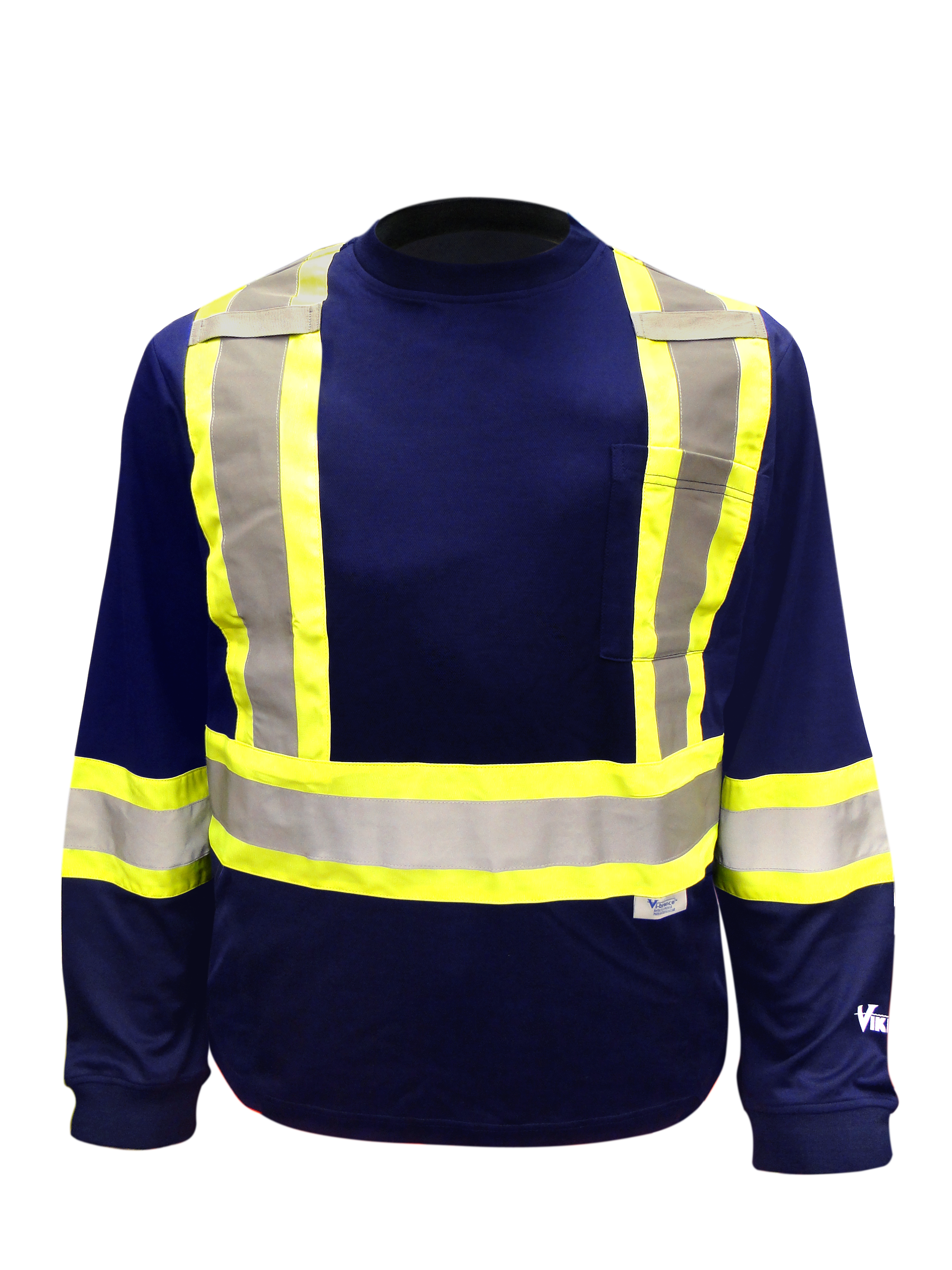 Viking Cotton Lined Long Sleeve Safety Shirt Navy