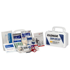 RADNOR™ White Plastic Portable/Wall Mount 10 Person First Aid Kit