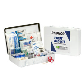 RADNOR™ White Metal Portable/Wall Mount 50 Person First Aid Kit
