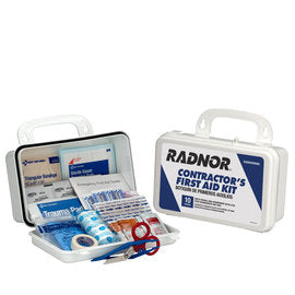RADNOR™ White Plastic Portable/Wall Mount 10 Person First Aid Kit