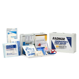 RADNOR™ White Metal Portable/Wall Mount 25 Person First Aid Kit