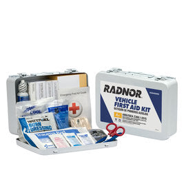 RADNOR™ White Metal Portable/Wall Mount 25 Person First Aid Kit