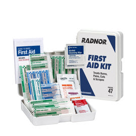 RADNOR™ White Plastic Portable Mount 1 Person First Aid Kit