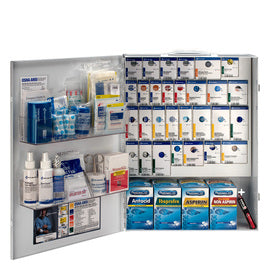RADNOR™ White Metal Wall Mount X-Large 150 Person First Aid Cabinet Without Medications