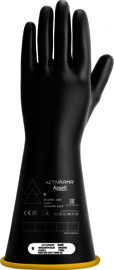 Ansell Black And Yellow ActivArmr® Latex Rubber Class 1 Linesmen Gloves