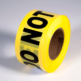 RADNOR™ 3" X 1000' Yellow 1.5 mil Polyethylene PrimeGuard® Barricade Tape "CAUTION DO NOT ENTER"