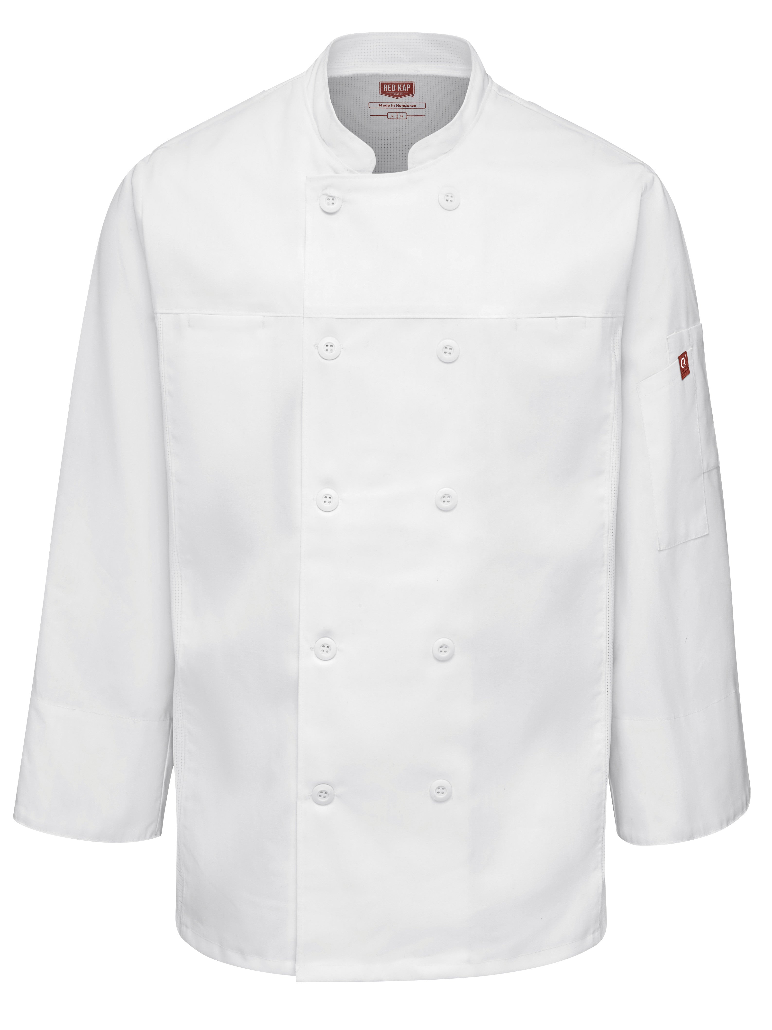 Red Kap Men's Deluxe Airflow Chef Coat