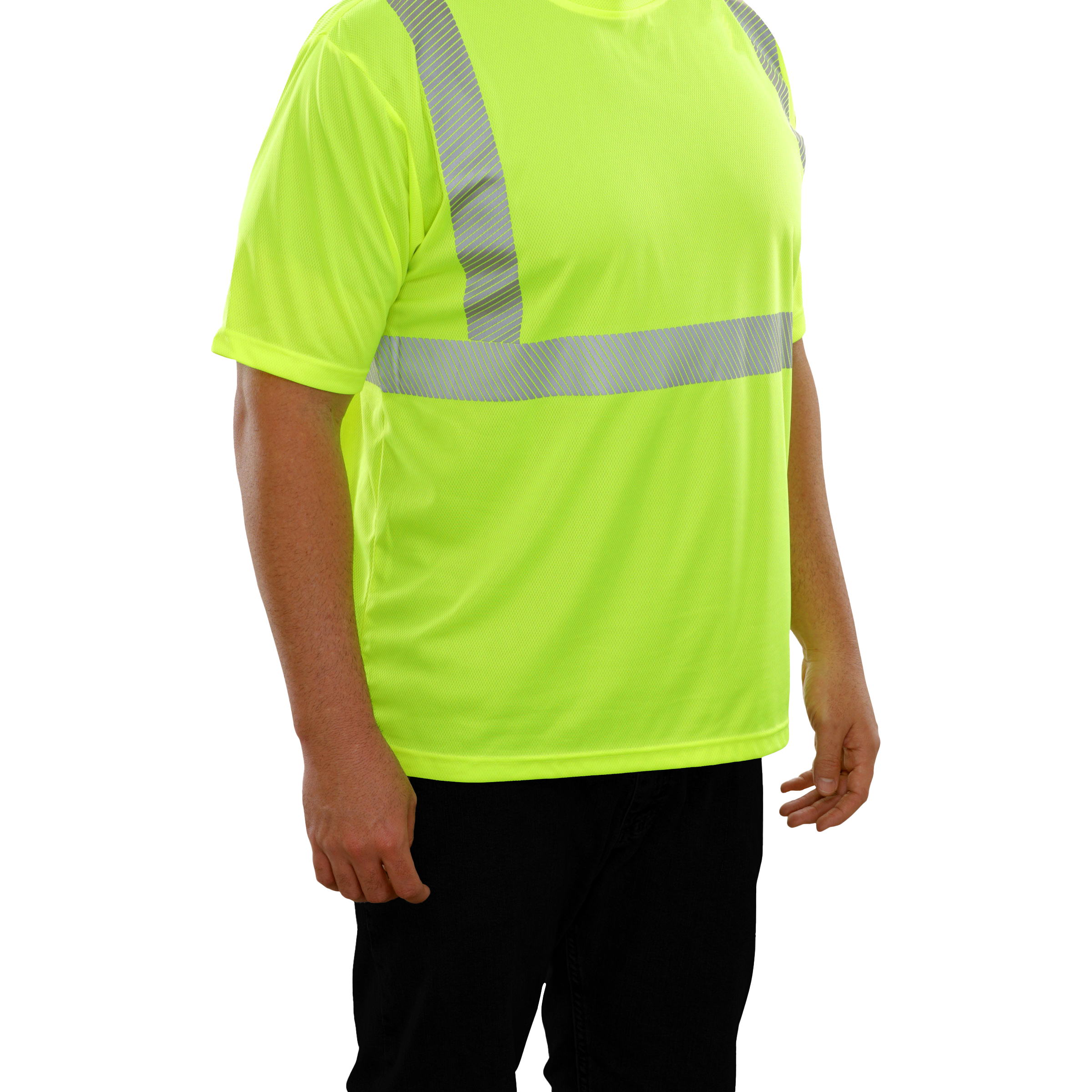 Reflective Apparel High Visibility Shirt Lime Birdseye ANSI 2 Comfort Trim by 3M