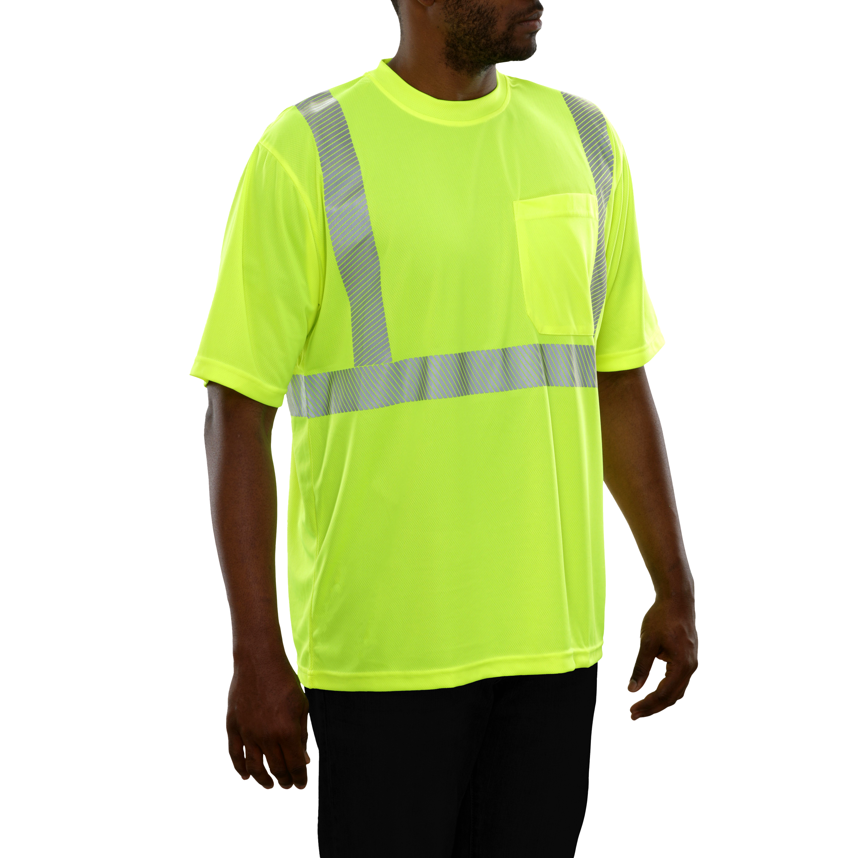 Safety Shirt Hi Vis Pocket Shirt Lime Birdseye Comfort Trim by 3M