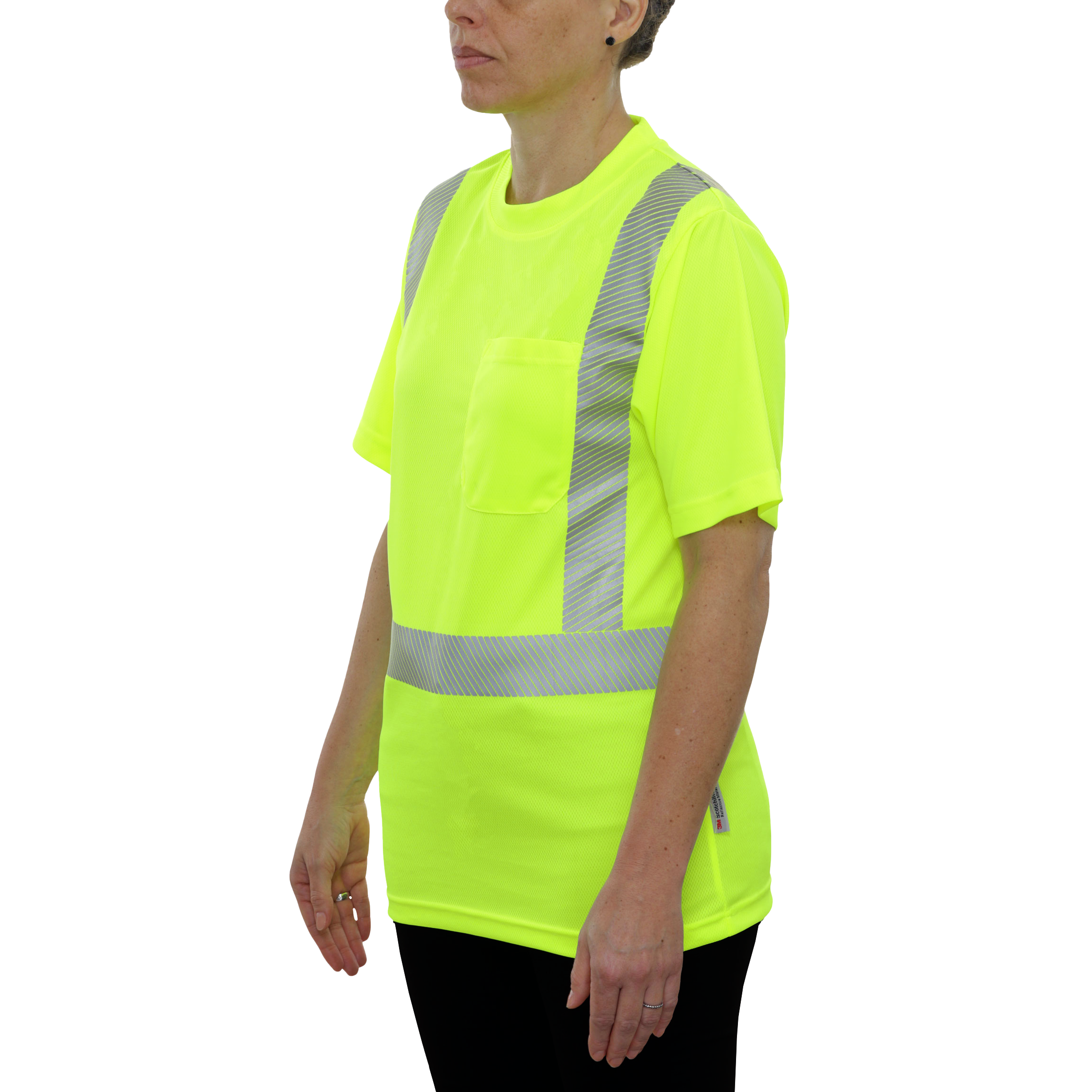 Safety Shirt Hi Vis Pocket Shirt Lime Birdseye Comfort Trim by 3M