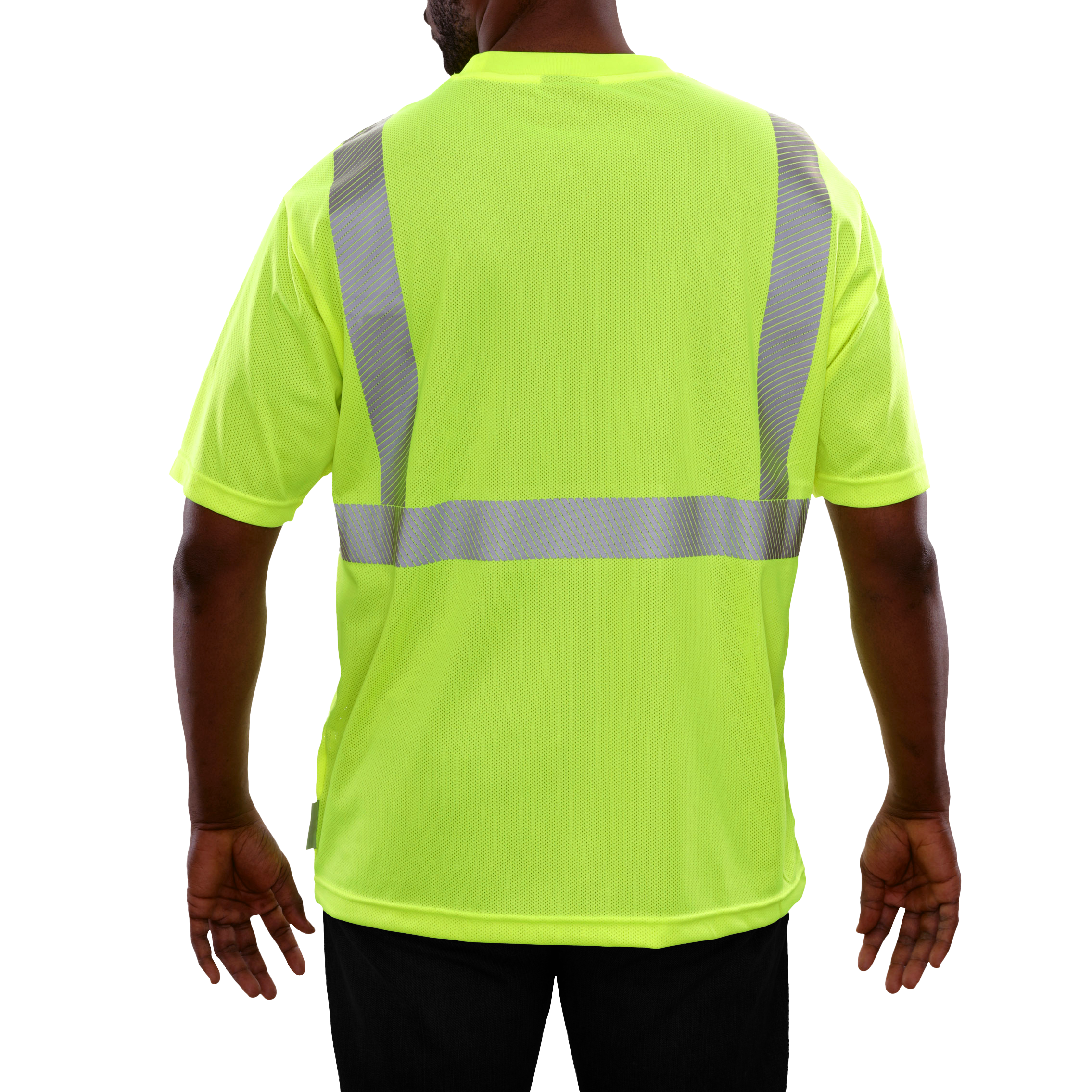 Reflective Apparel High Visibility Pocket Shirt Lime Micromesh Comfort Trim by 3M