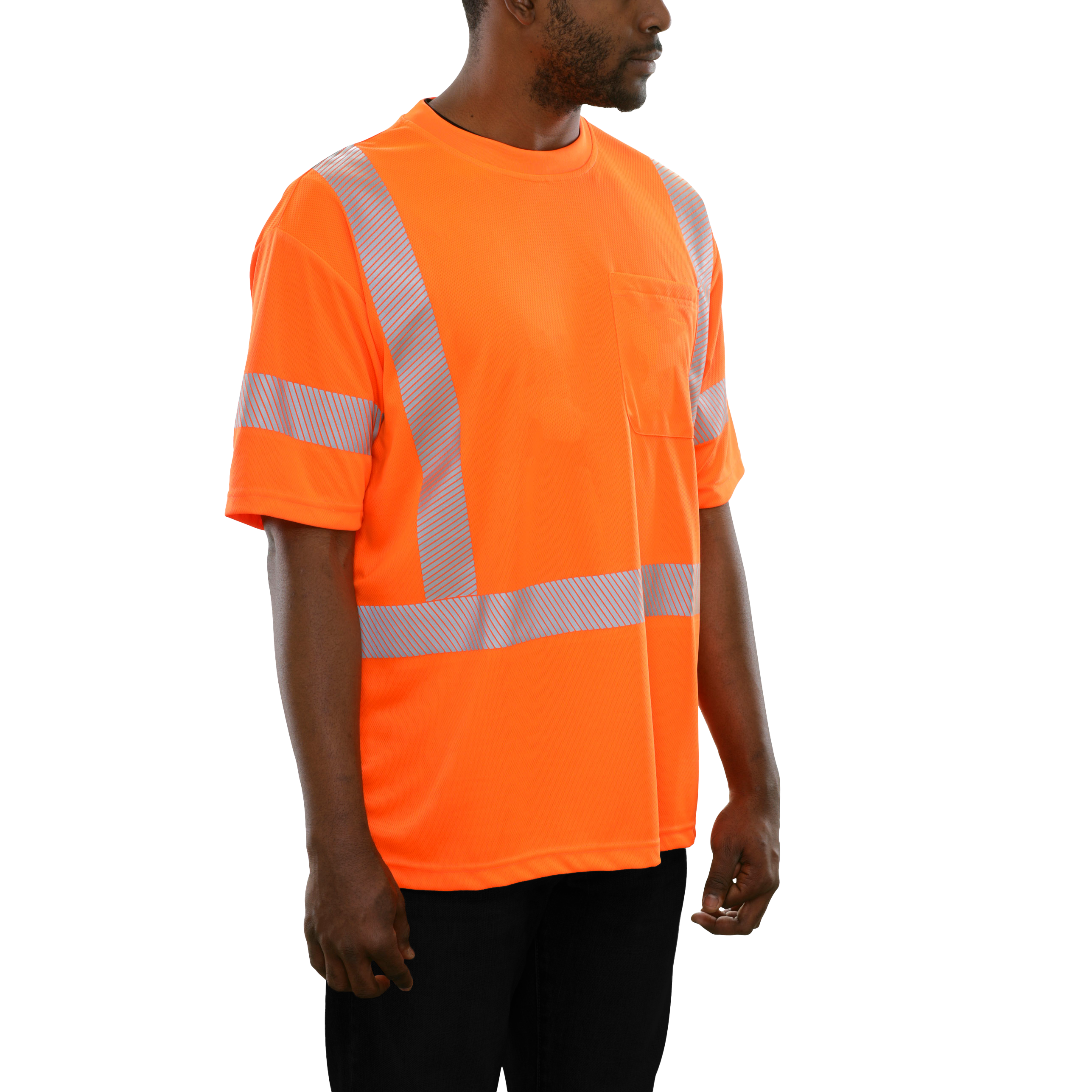 Reflective Apparel High Visibility Shirt Orange Birdseye Comfort Trim by 3M