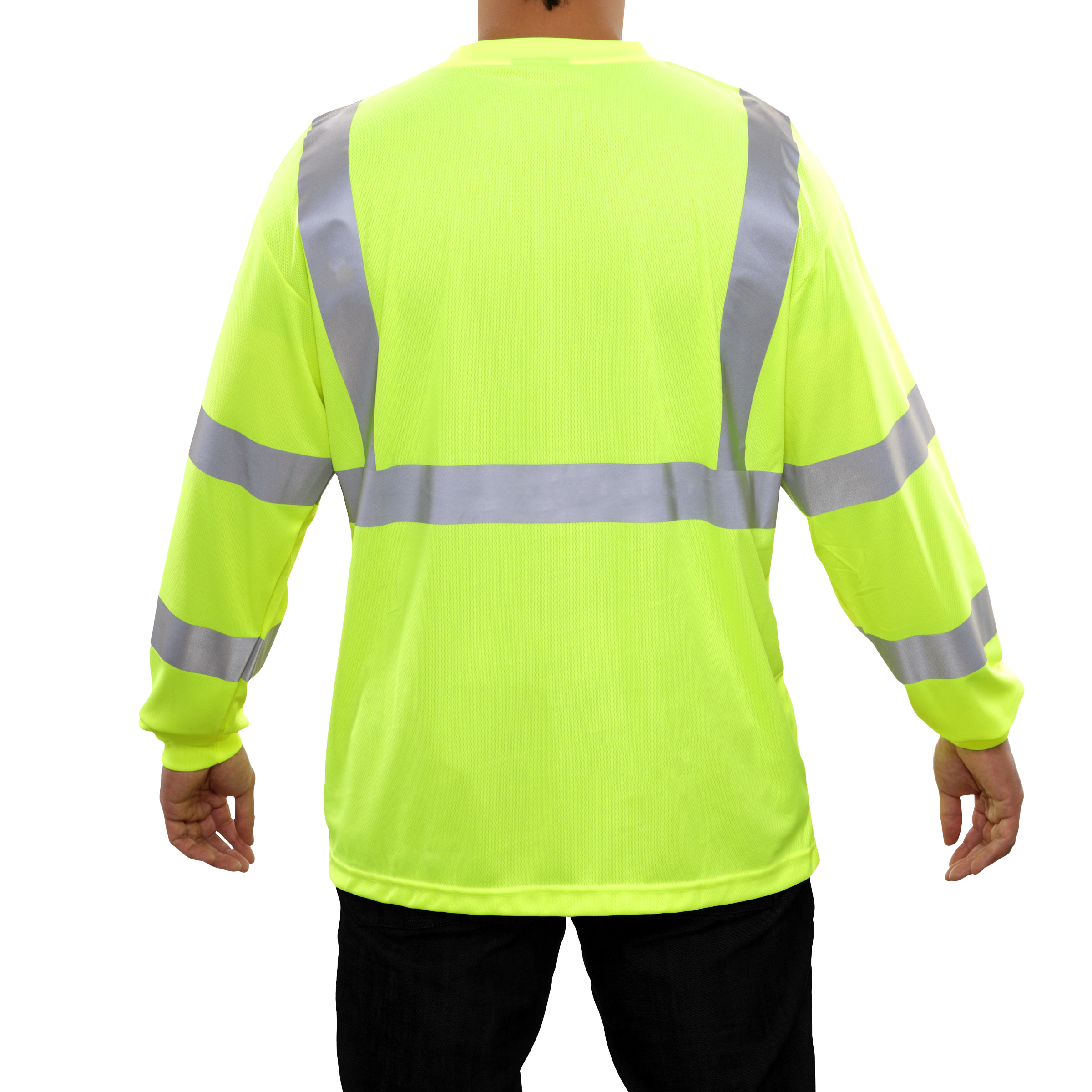 Reflective Apparel High Visibility Long Sleeve Shirt Lime Birdseye ANSI