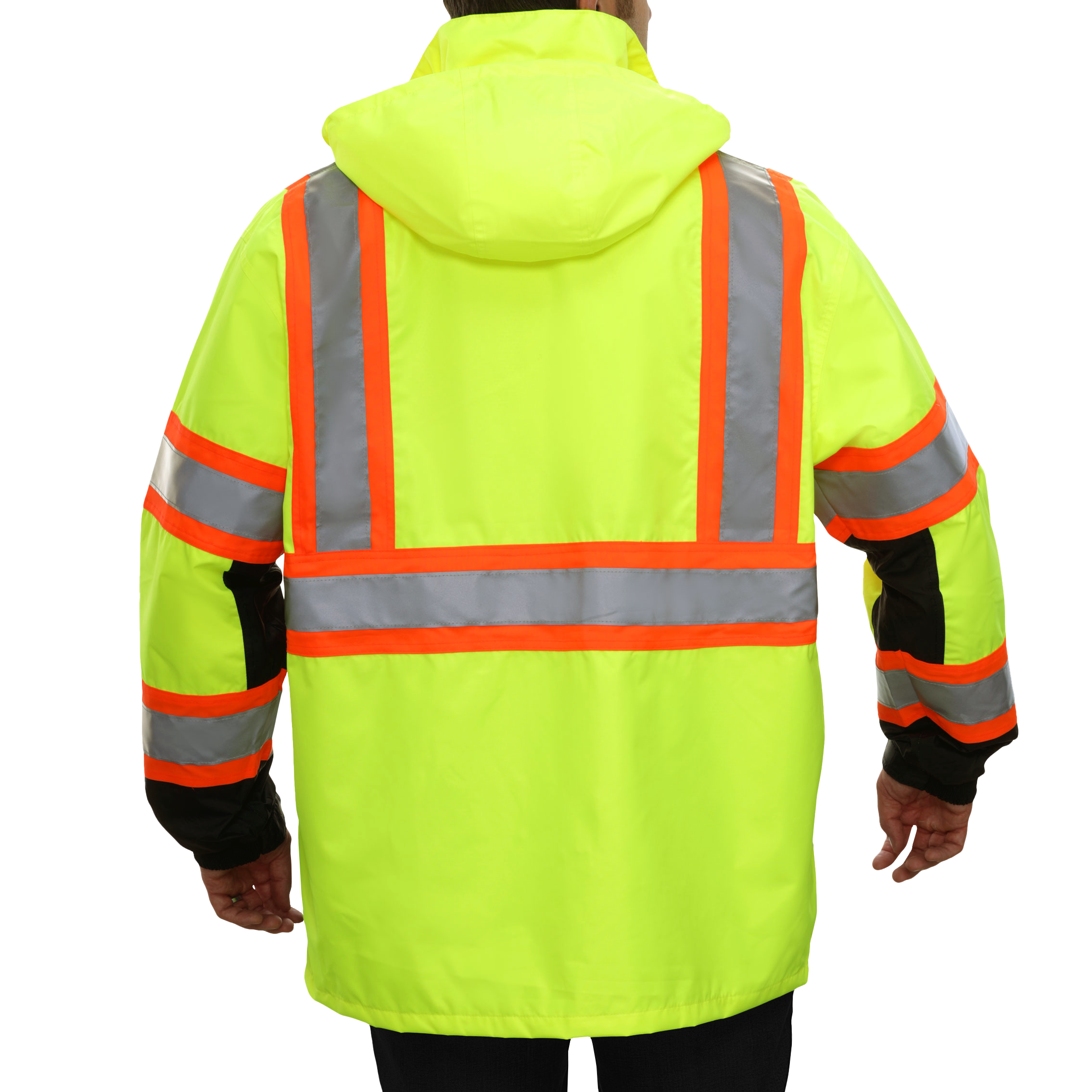 Safety DOT Jacket HiVis Parka Breathable Waterproof Hooded