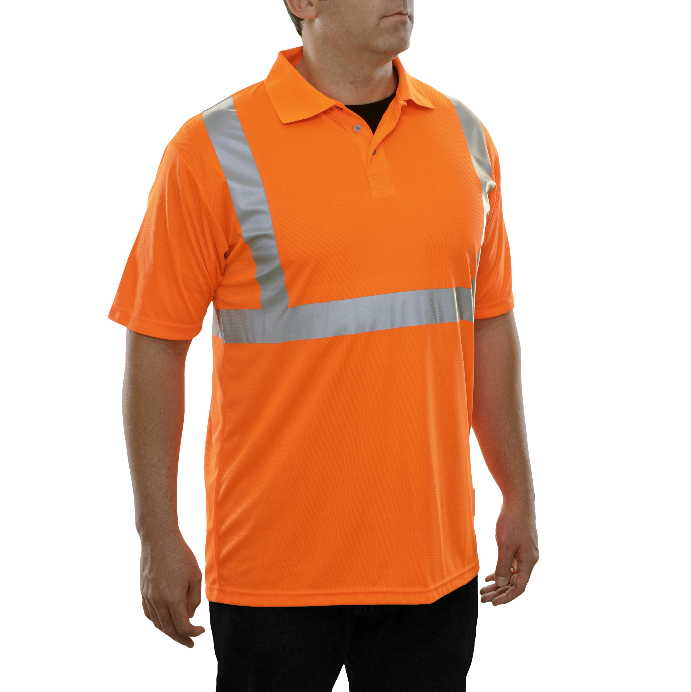 Reflective Apparel High Visibility Polo Shirt Orange Birdseye