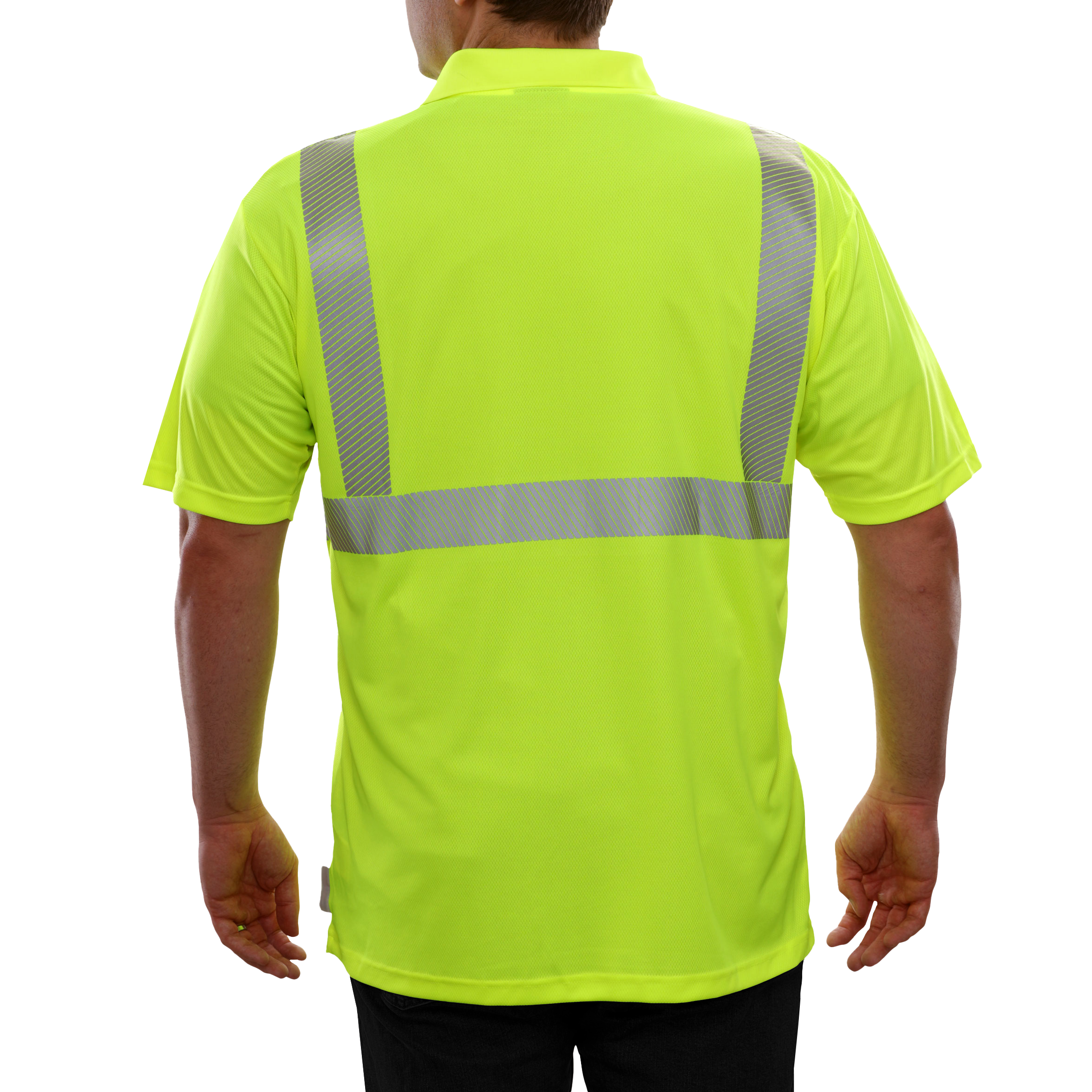 Safety Polo Hi Vis Polo Shirt Lime Birdseye Comfort Trim by 3M
