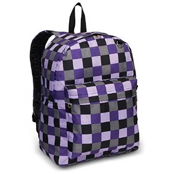 Everest Luggage Classic Backpack - Purple Bold Plaid