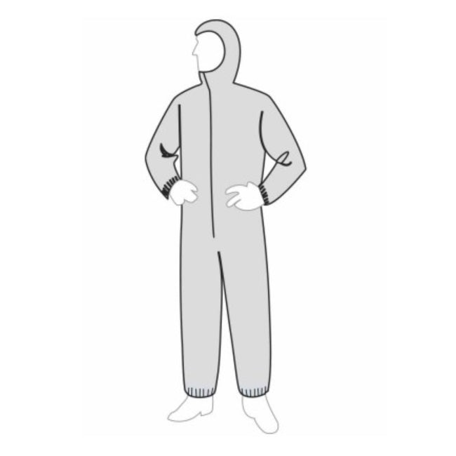 Liberty - Polygard Coverall - Medium Weight - Attached Hood & Boots, Elastic Wrists - Case of 25 Coveralls