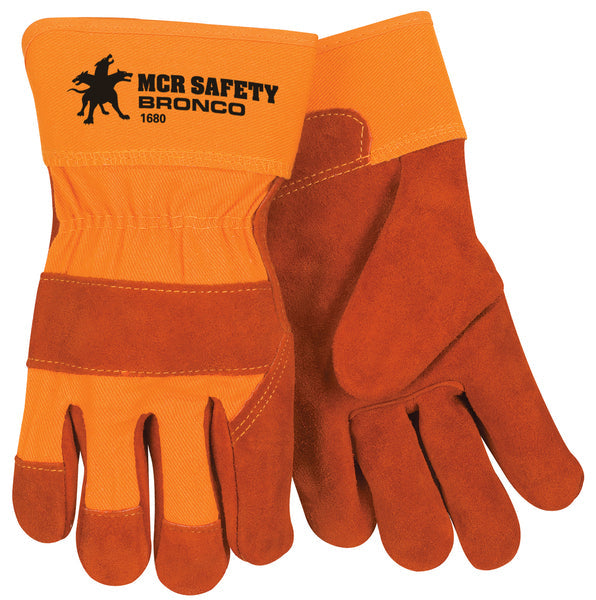 MCR Safety Bronco-Prem Side Leather Palm Safety Cuf