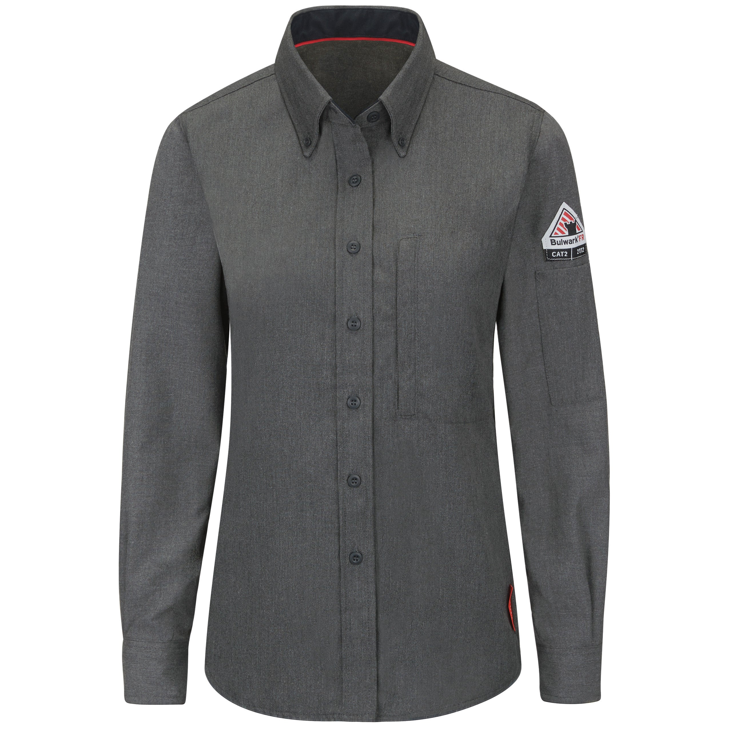 Shirt-LS Banded Collar QS51 - Dark Gray
