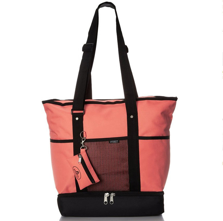 Everest Luggage Deluxe Shopping Tote - Coral